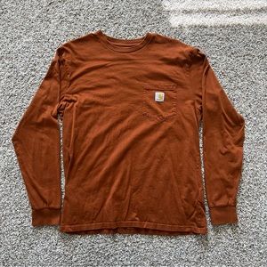 Carhartt WIP Long Sleeve Pocket Tee - Rust